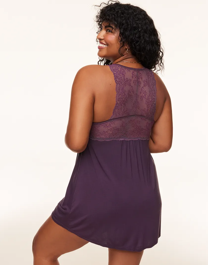 Richelle Dark Purple Plus sleepwear bundle Model 3