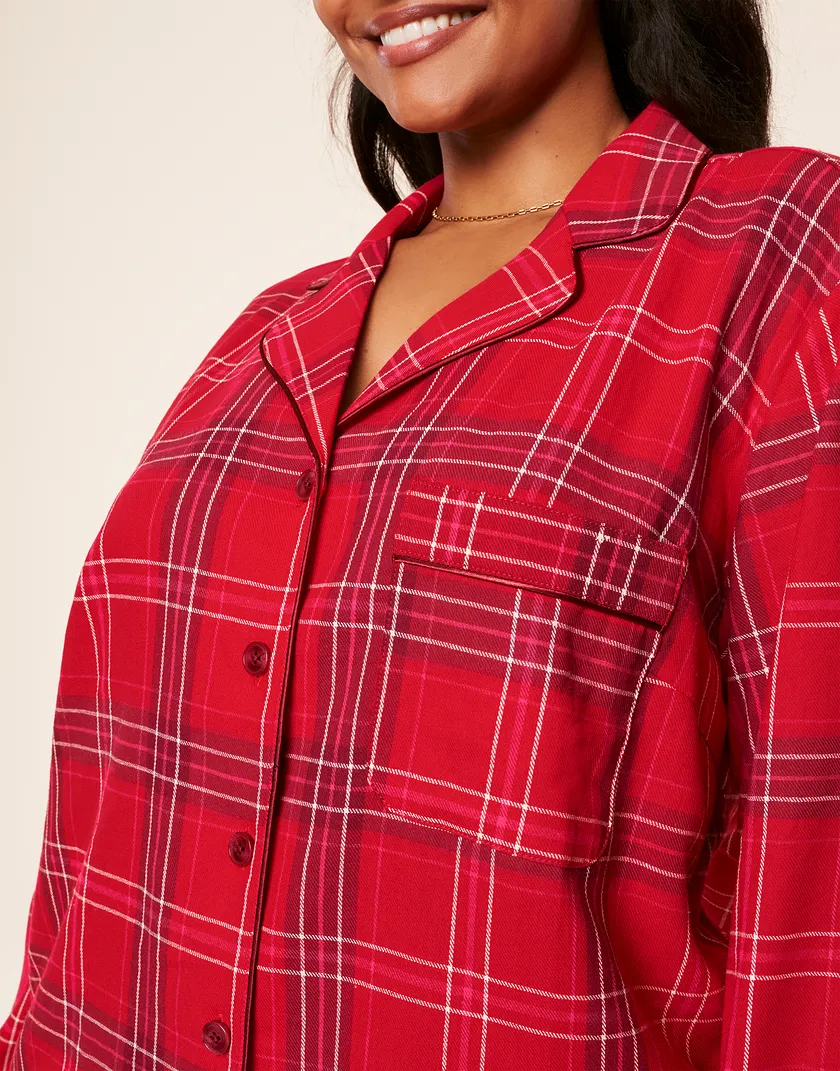 Cecelia Plaid Red Plus sleepwear bundle Model 4