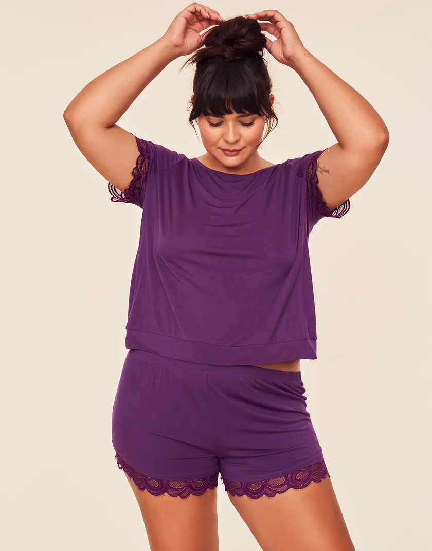 Charli Dark Purple Plus sleepwear bundle Model 4