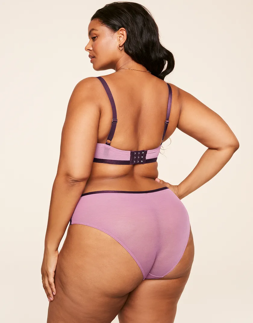 Evelyn Dark Purple Plus Unlined bra and panty bundle Model 3