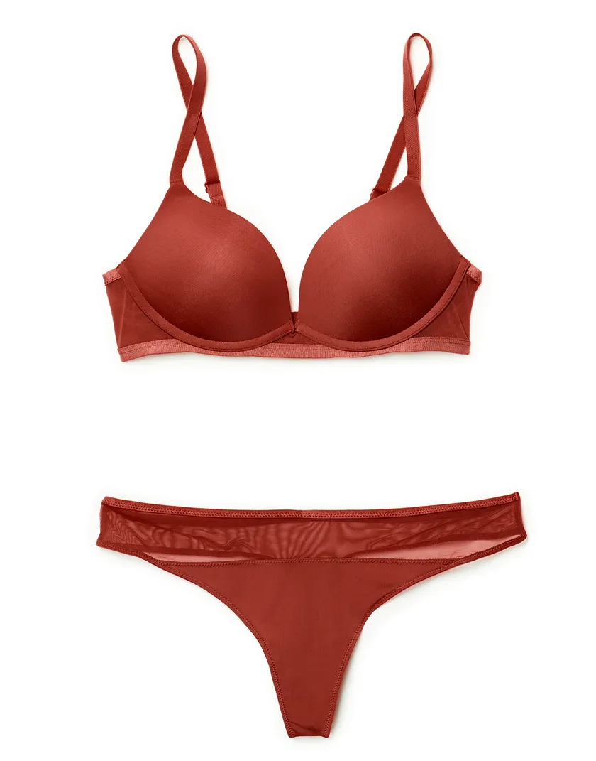 Elora Dark Red 2 Push Up bra bundle Still 2
