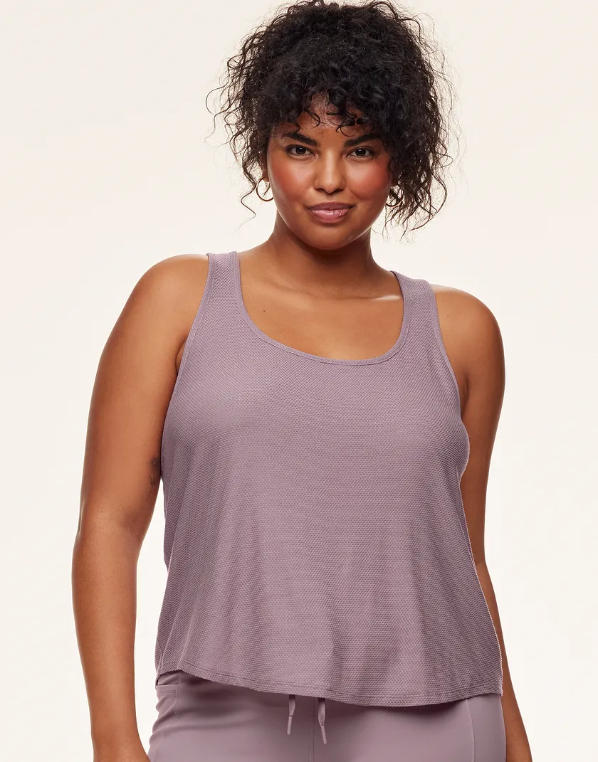 Marcy Mesh Tank Dark Purple Plus activewear bundle Model 2