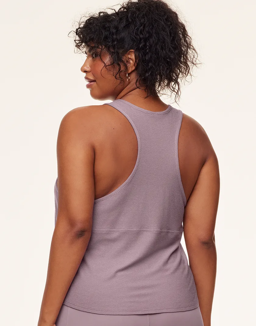Marcy Mesh Tank Dark Purple Plus activewear bundle Model 5