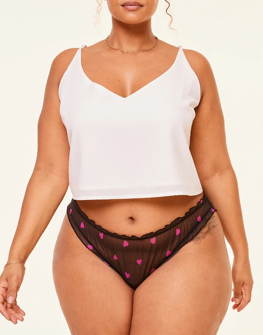 Georgia Brief Heart Black Plus panty bundle Model 5
