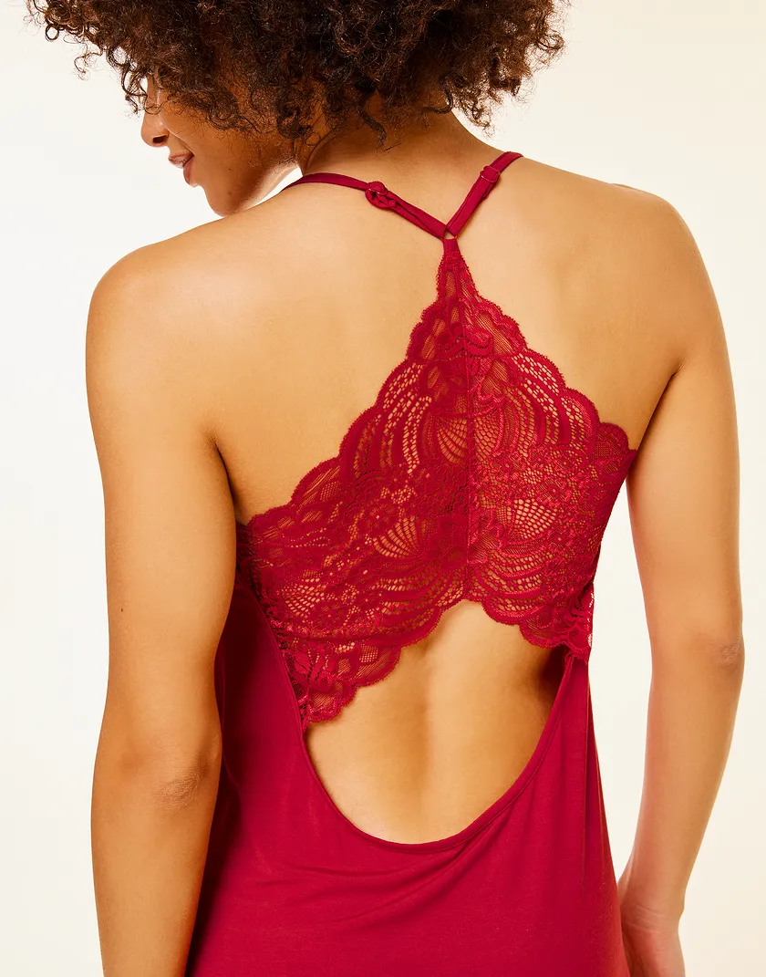 Jacqueline Dark Red sleepwear bundle Model 4