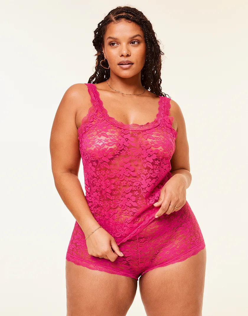 Roanne Dark Pink Plus lingerie bundle Model 2