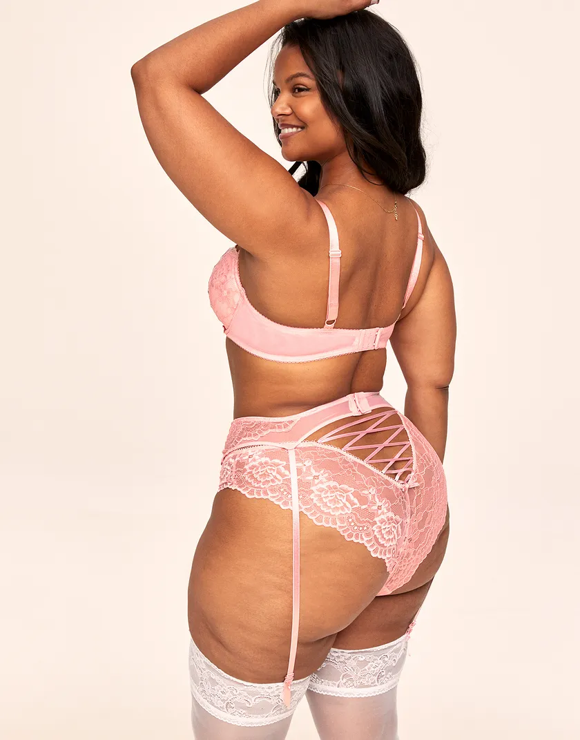 Enny Garter Medium Pink Plus lingerie bundle Model 6
