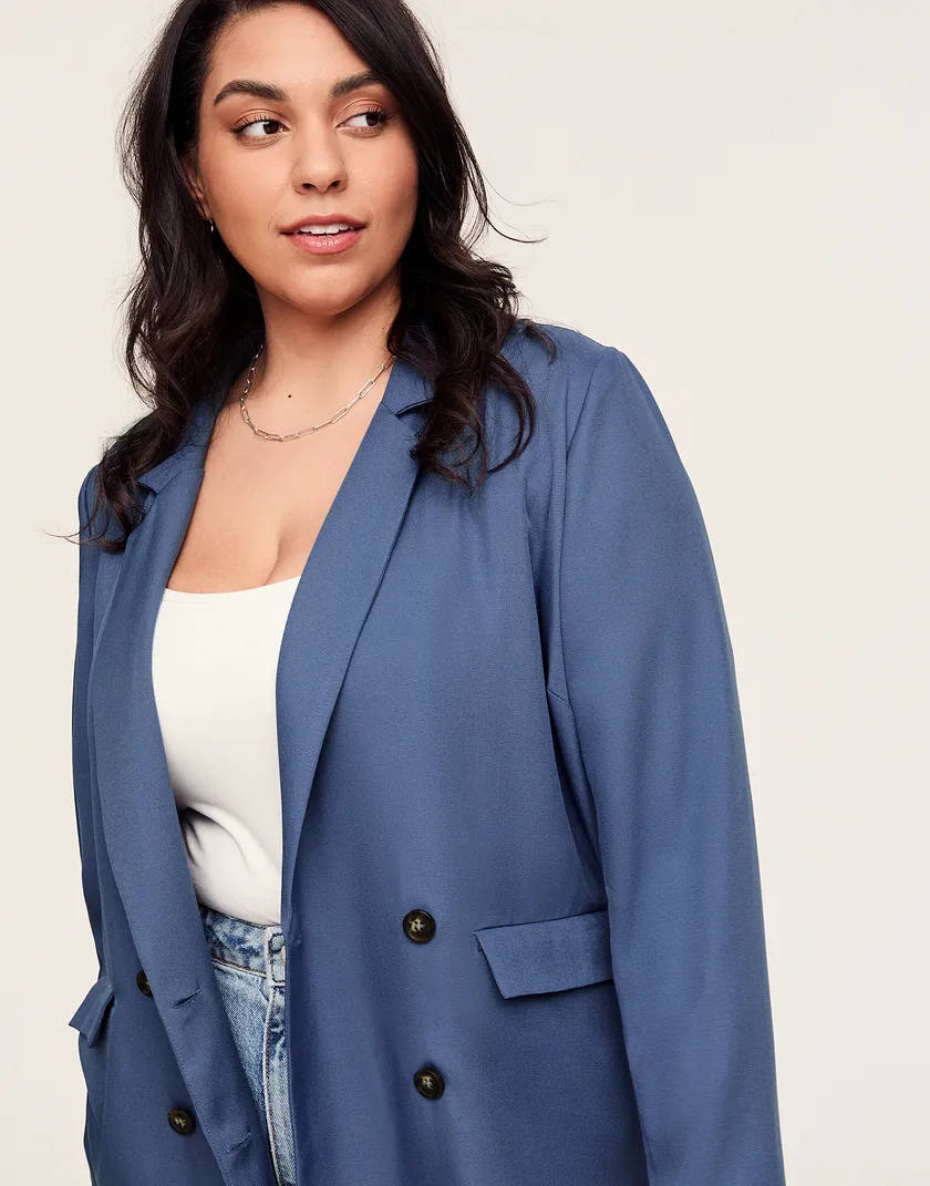 Lora Blazer Dark Blue Plus outerwear bundle Model 5
