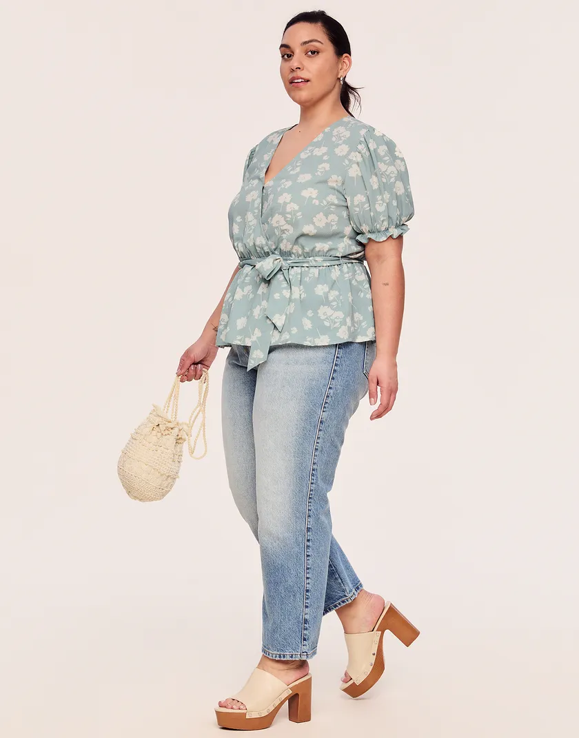 Mira Top Floral Green Plus tops bundle Model 5