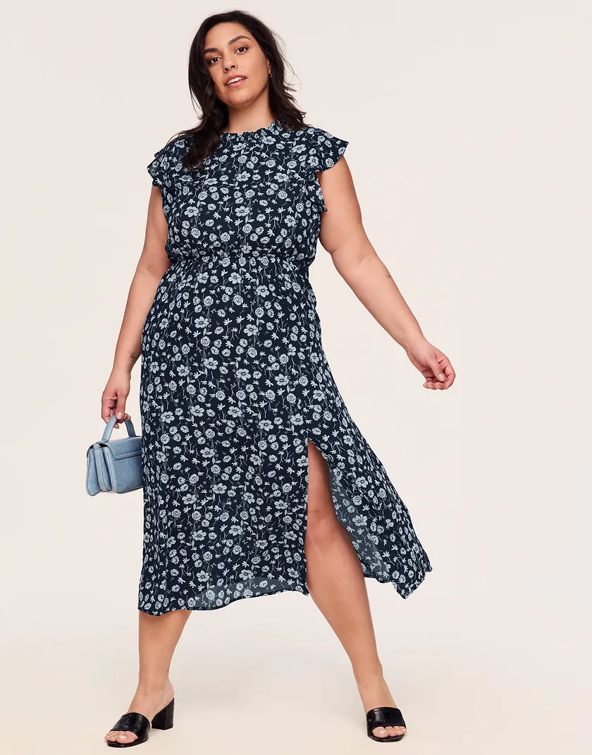 Nadia Dress Black Floral Plus dresses bundle Model 2