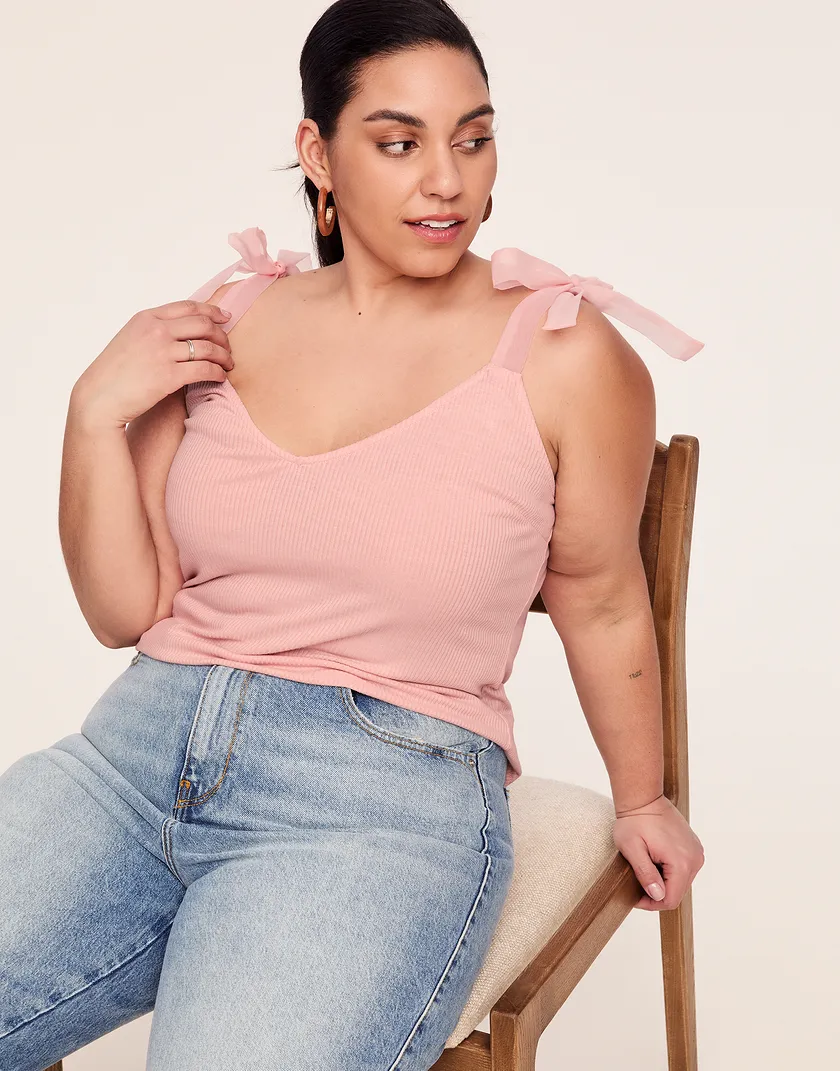 Noelle Cami Light Pink Plus tops bundle Model 2