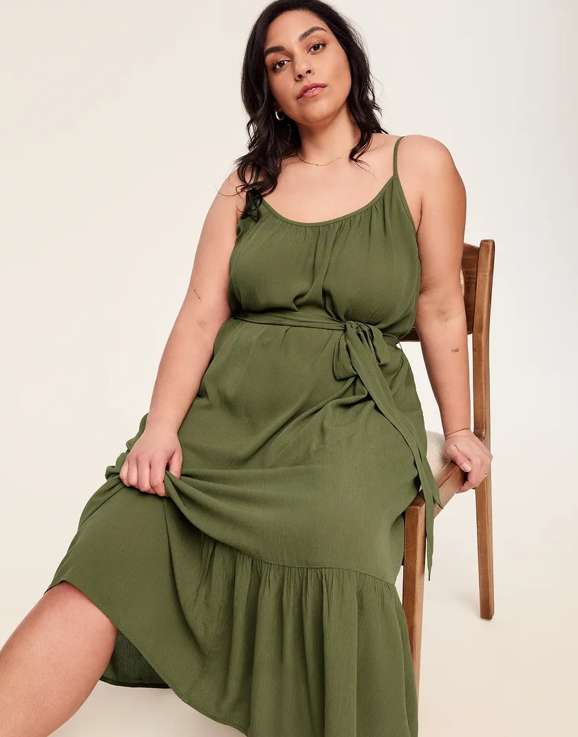 Olive Dress Dark Green Plus dresses bundle Model 2