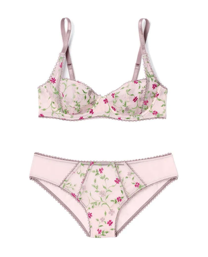 Rosa Floral Purple 2 Unlined bra bundle Still 2