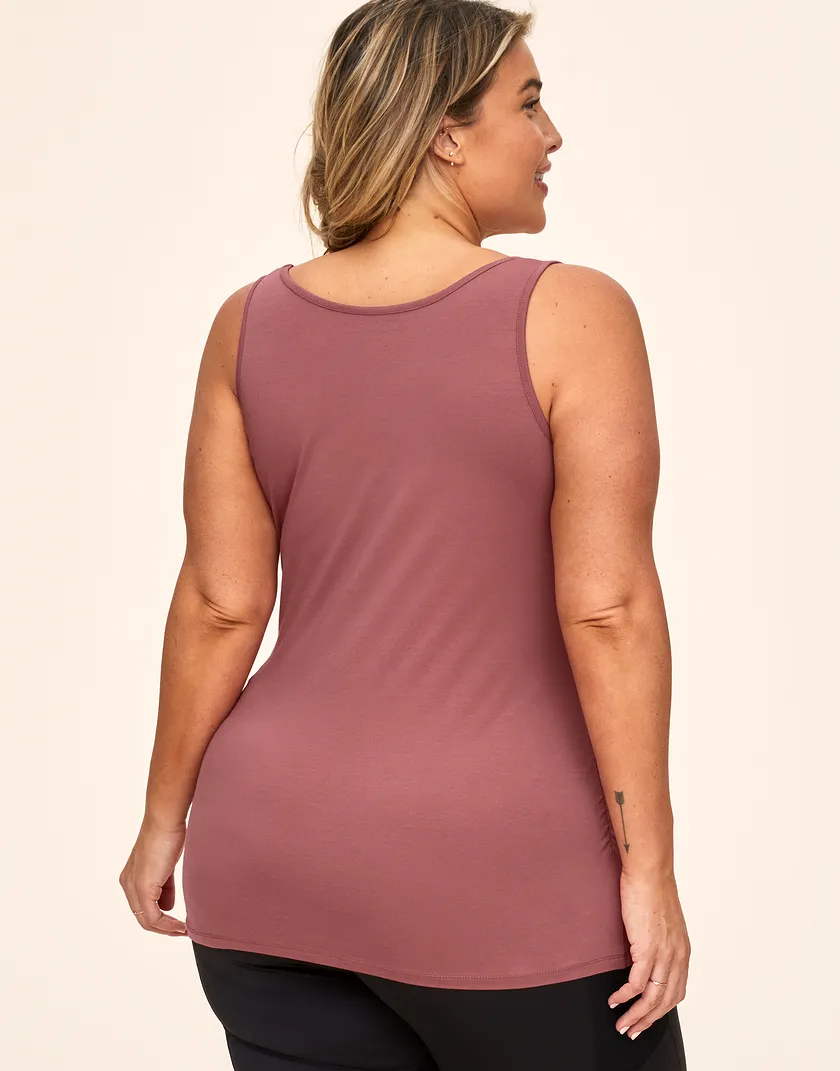 Anytime Nursing Tank Dark Pink Plus athleisure bundle Model 6