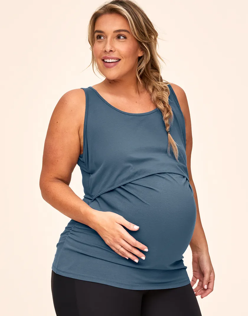 Anytime Nursing Tank Dark Blue Plus athleisure bundle Model 2
