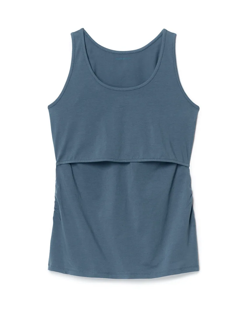 Anytime Nursing Tank Dark Blue athleisure bundle Still 3