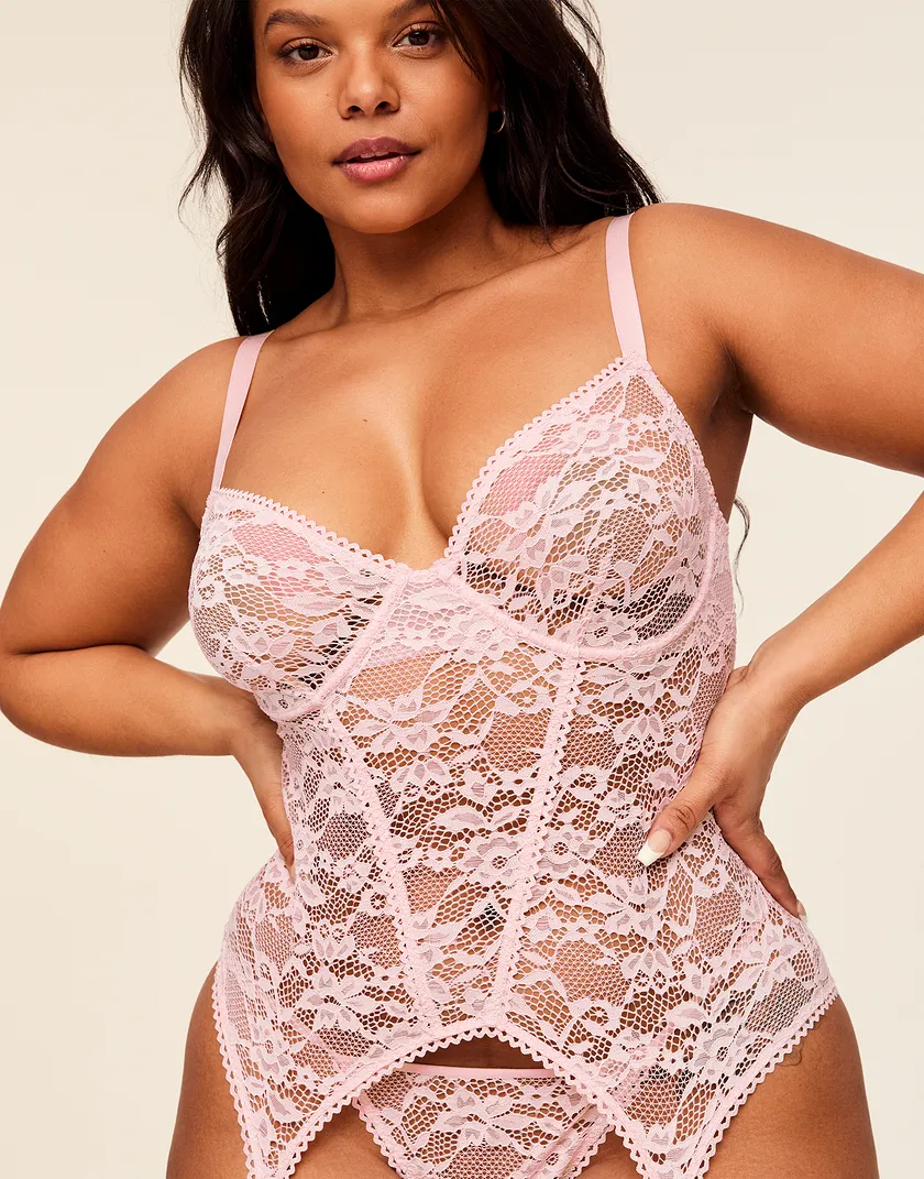 Emalyn Light Pink Plus Unlined corset bundle Model 5