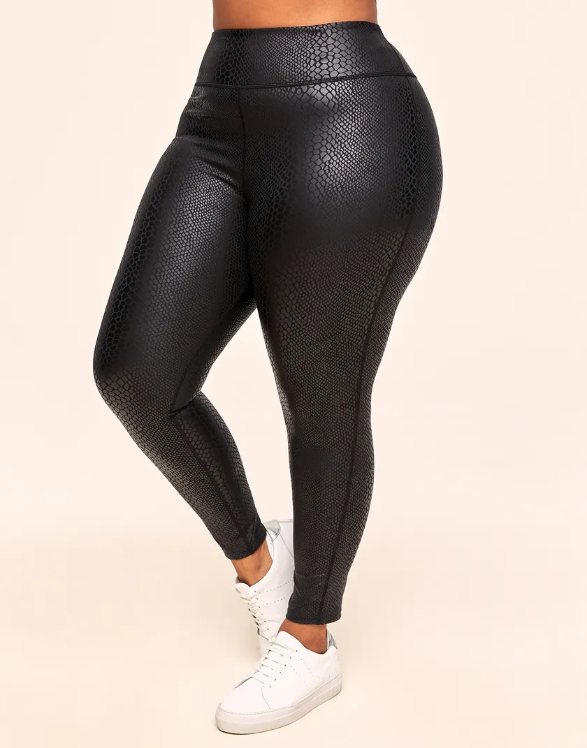 Sabina Snakeskin Legging Black Plus legwear bundle Model 2