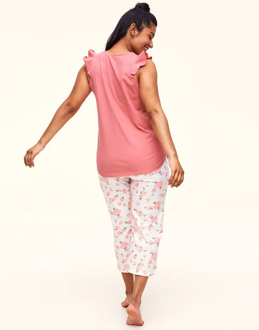 Blossom Capri PJ Medium Pink sleepwear bundle Model 4