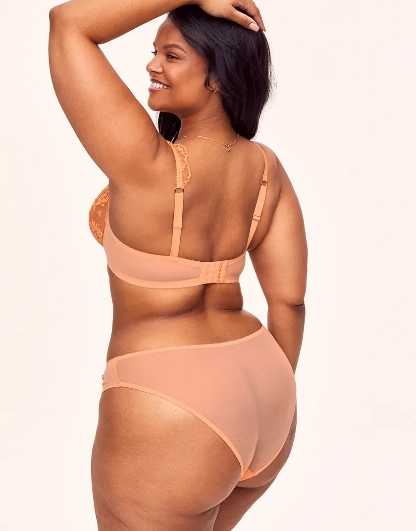 Clera Medium Orange Plus Unlined bra and panty bundle Model 9