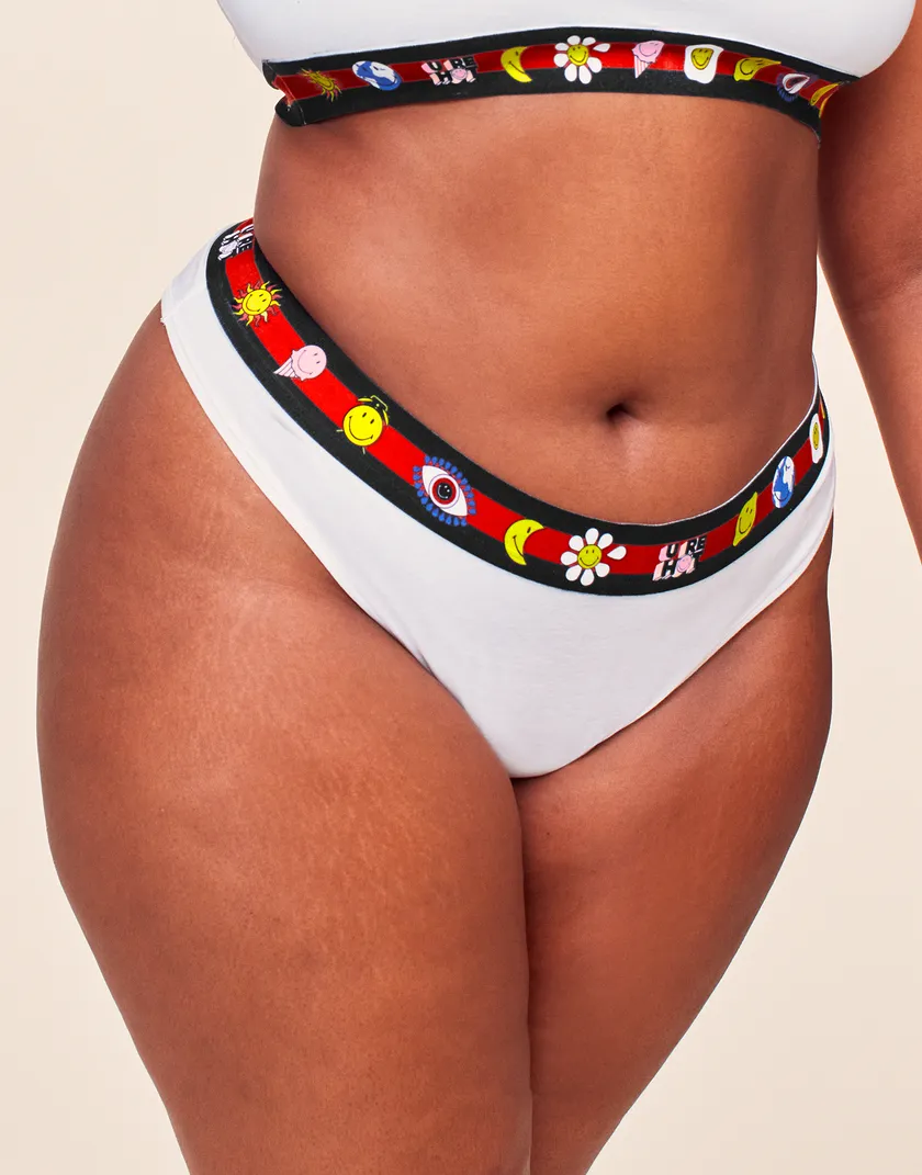 Adore Me x SMILEY Bikini Convo White 2 Plus panty bundle Model 5