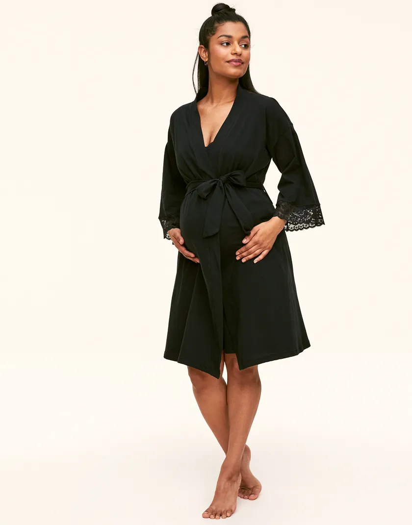 Rachelle Robe Black sleepwear bundle Model 3