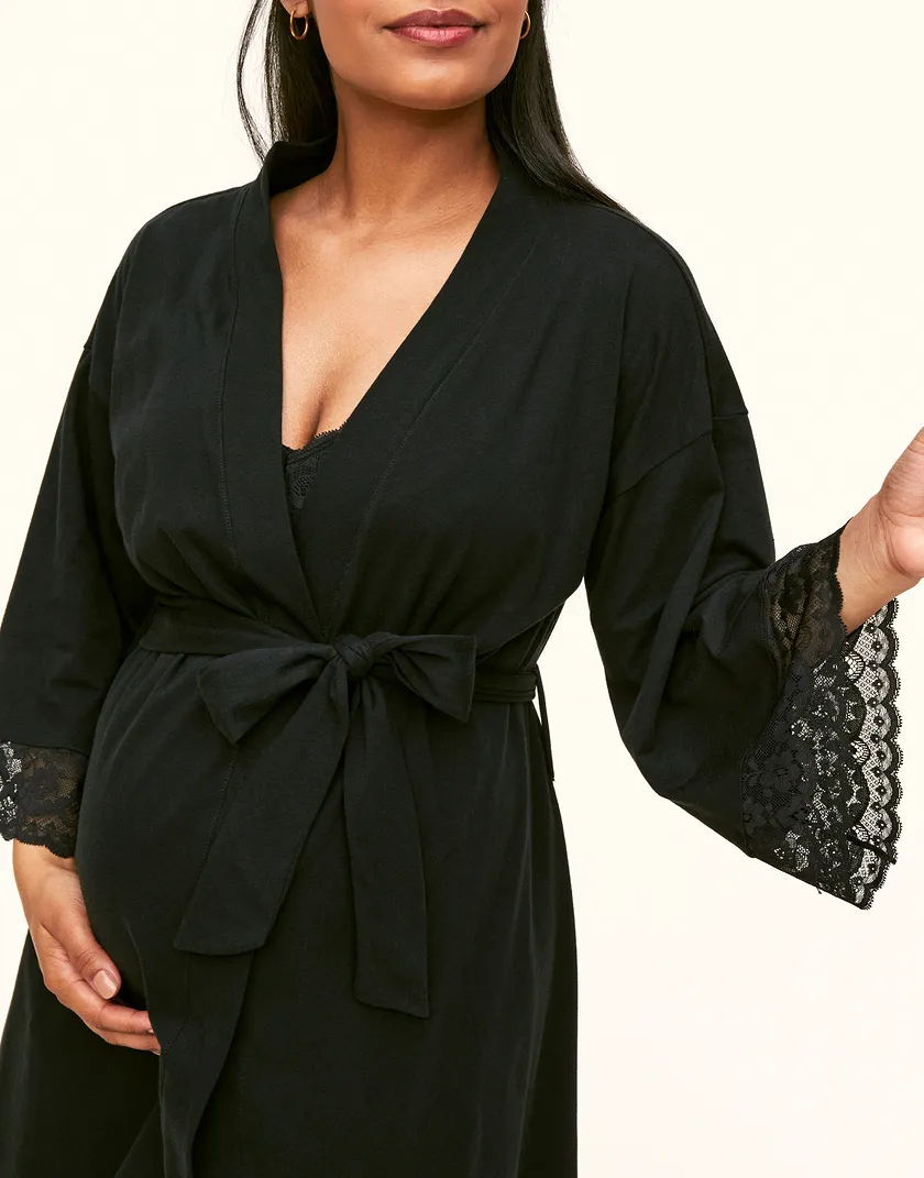Rachelle Robe Black sleepwear bundle Model 4