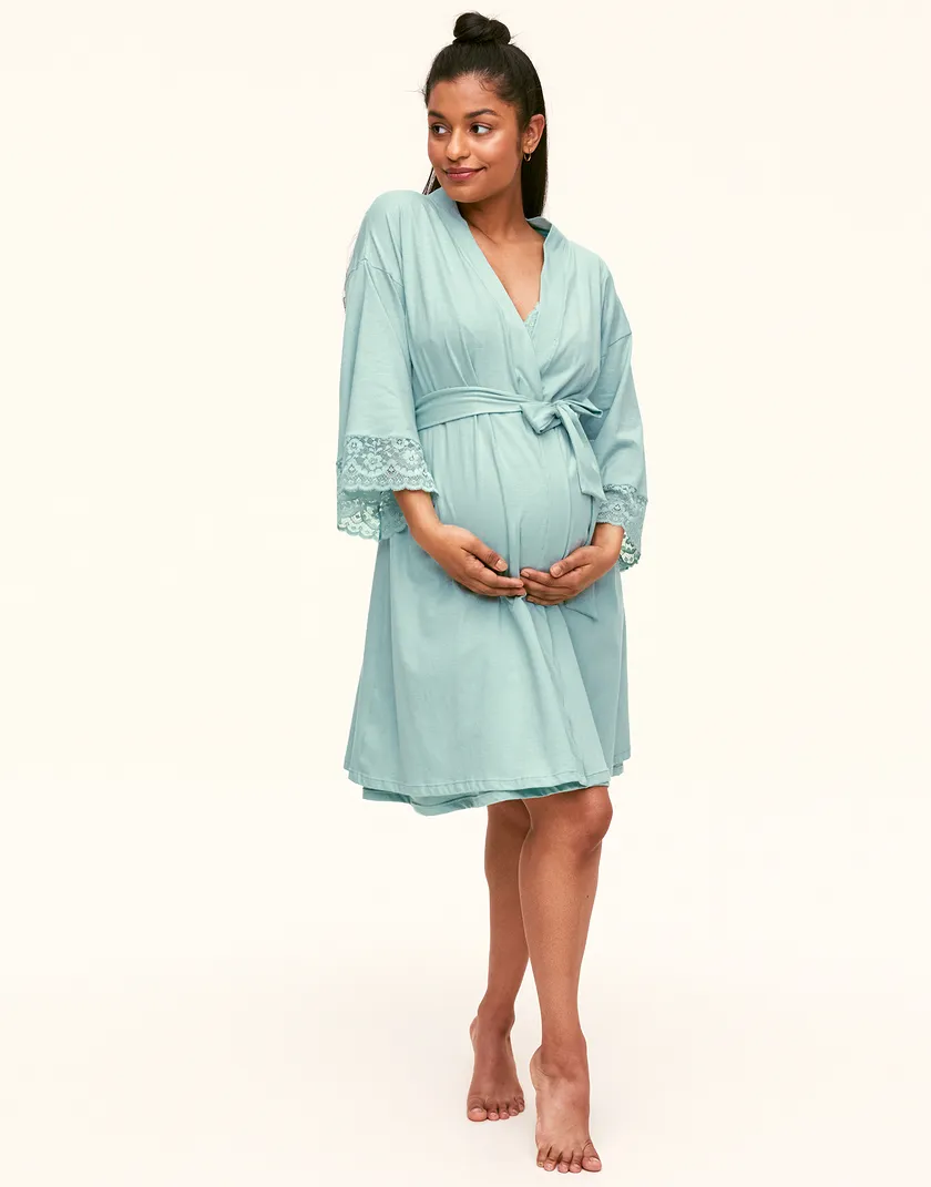Rachelle Robe Medium Green sleepwear bundle Model 3