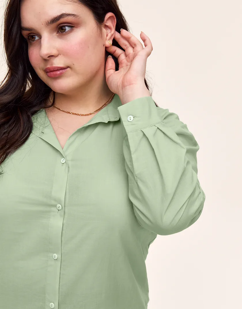 Sophia Shirt Medium Green Plus shirts & blouses bundle Model 2