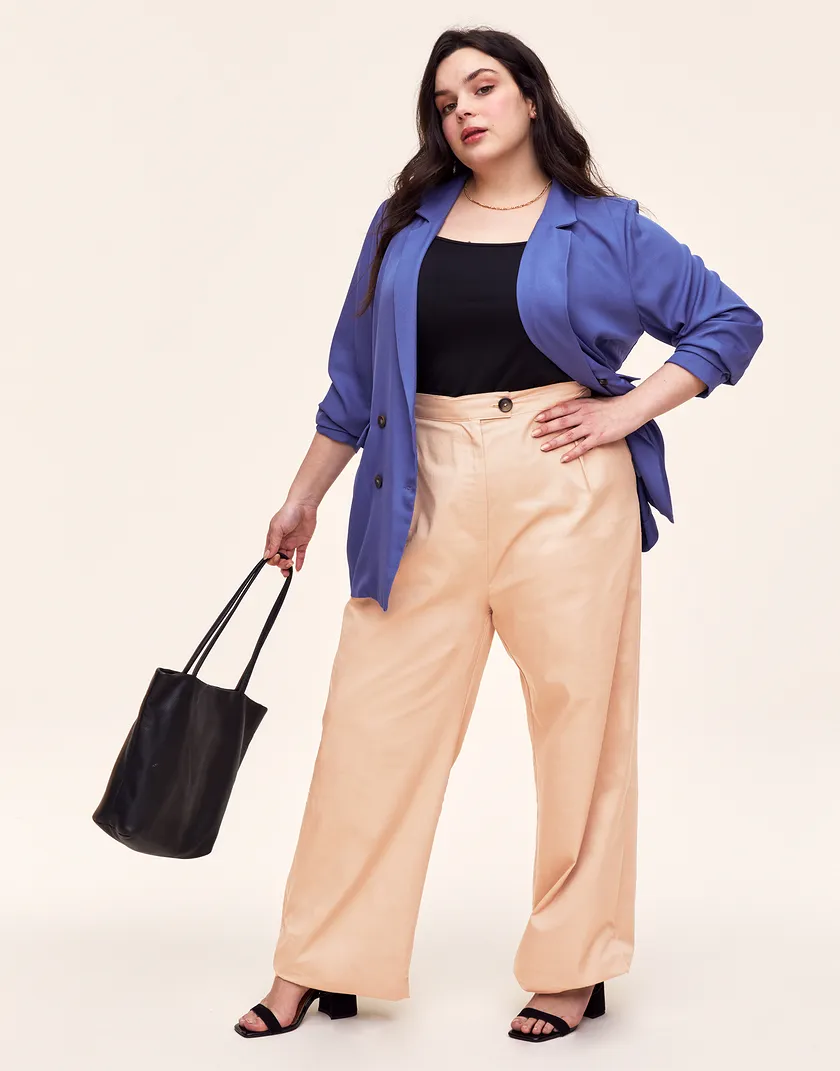 Esley Pant Beige Plus pants & shorts bundle Model 2