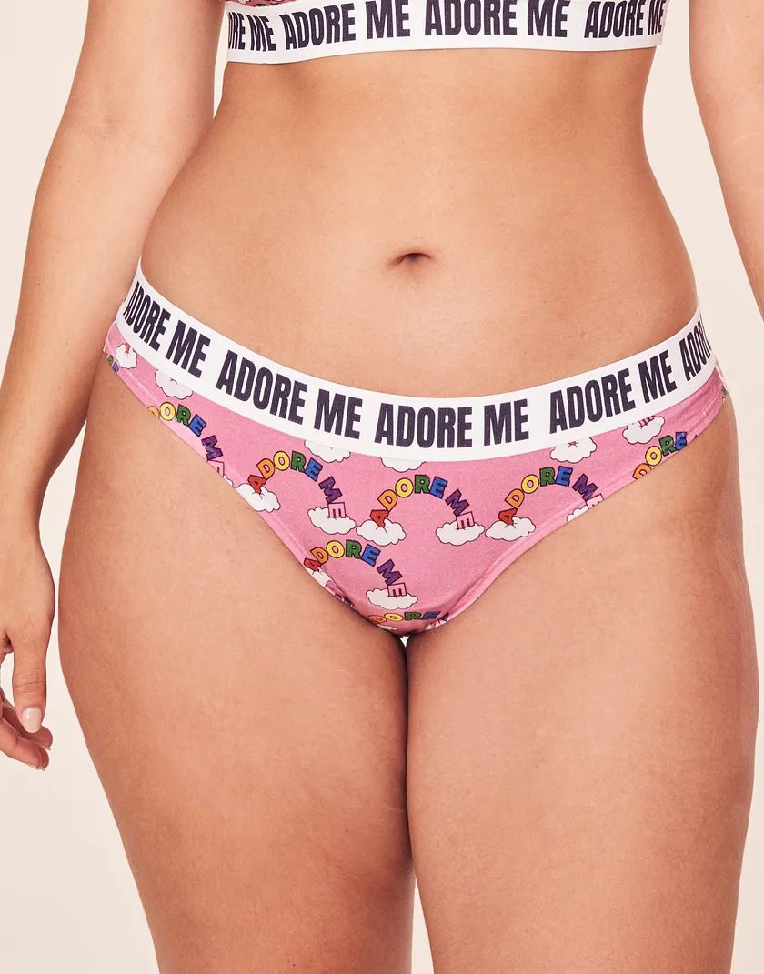 Adore Me PRIDE Bikini Convo Pink Plus panty bundle Model 5
