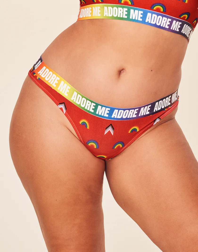 Adore Me PRIDE Bikini Convo Red Plus panty bundle Model 5
