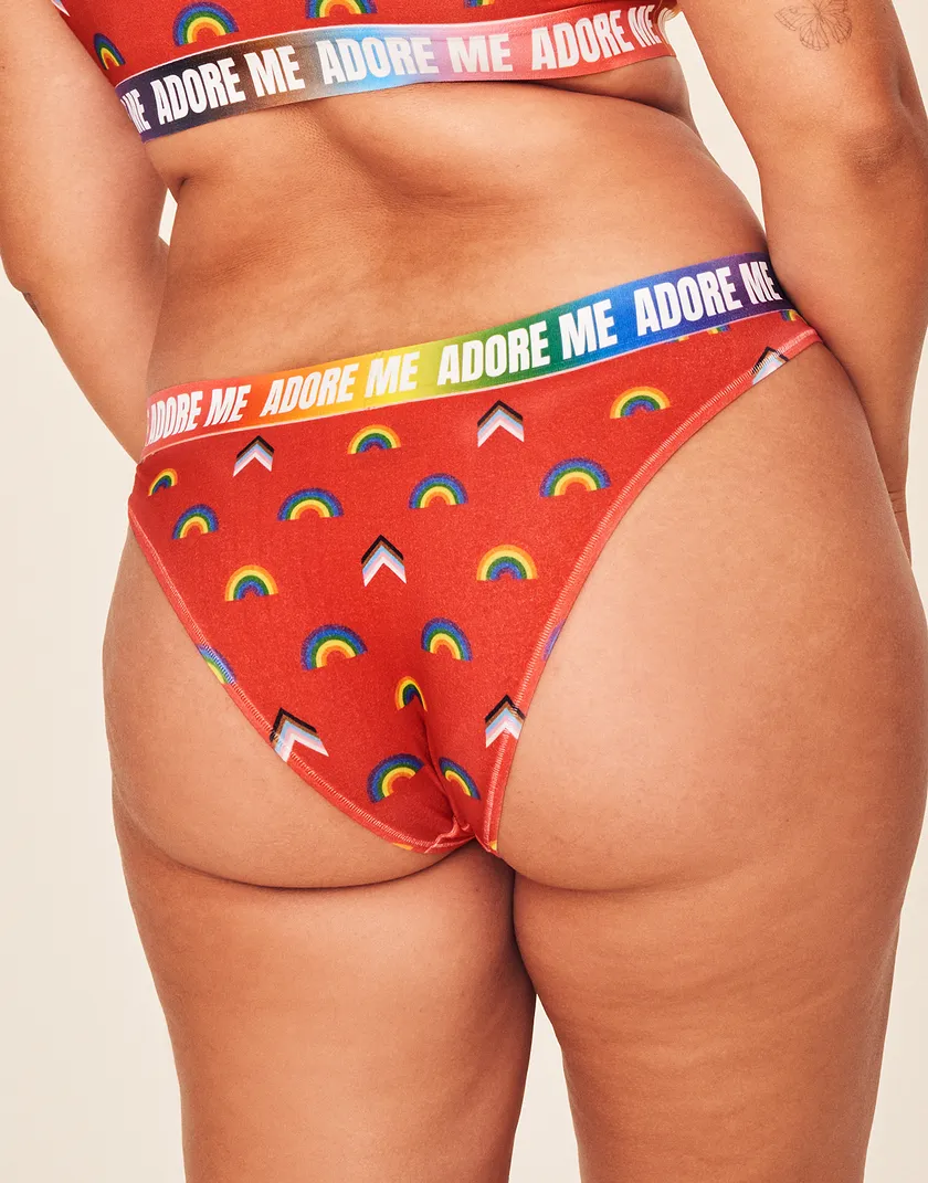 Adore Me PRIDE Bikini Convo Red Plus panty bundle Model 2