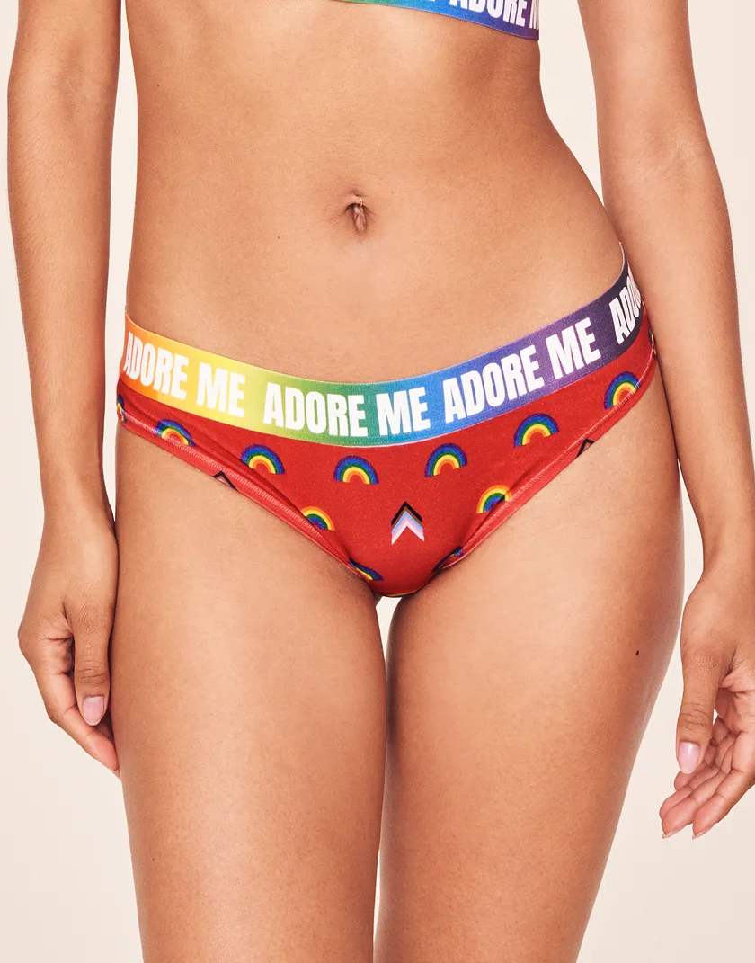 Adore Me PRIDE Bikini Convo Red panty bundle Model 4