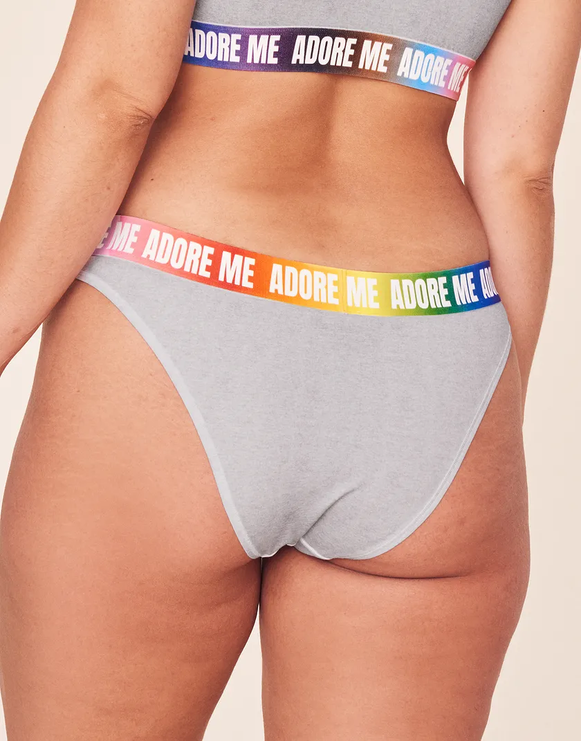 Adore Me PRIDE Bikini Gray Plus panty bundle Model 5