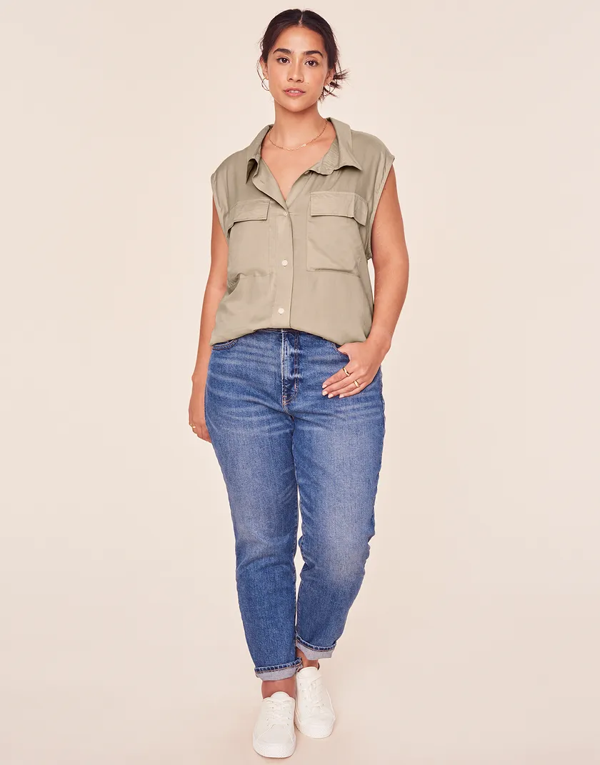 Wisteria Top Beige Plus shirts & blouses bundle Model 2