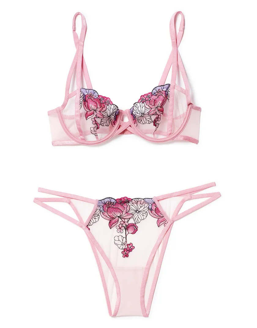Jayda Floral Pink 3 Unlined bra bundle Still 4