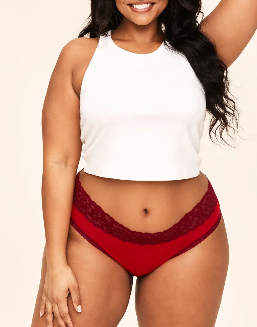 Millie Hipster Dark Red Plus panty bundle Model 4