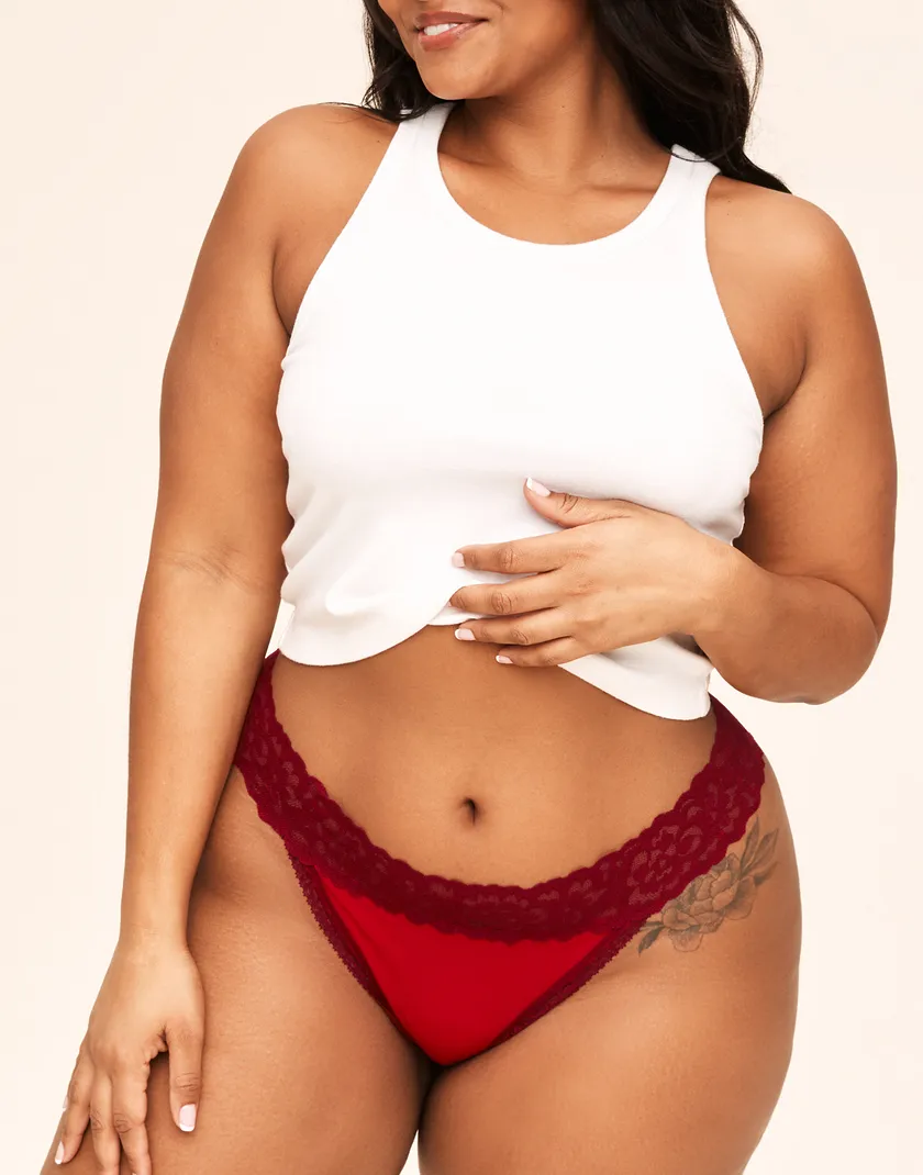 Kourtney Thong Dark Red Plus panty bundle Model 5