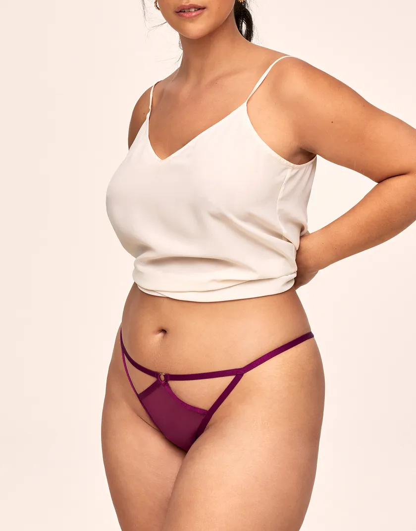 Arena Crotchless Dark Purple Plus panty bundle Model 5