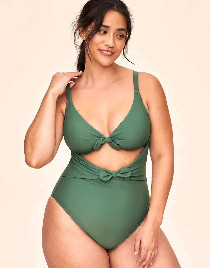 Morgan Dark Green Plus Contour swimwear bundle Model 2
