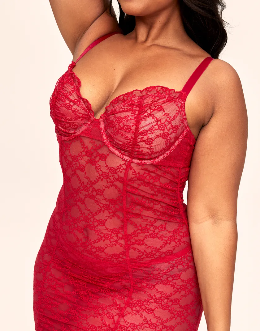 Cheyenne Dark Red Plus Unlined lingerie bundle Model 5