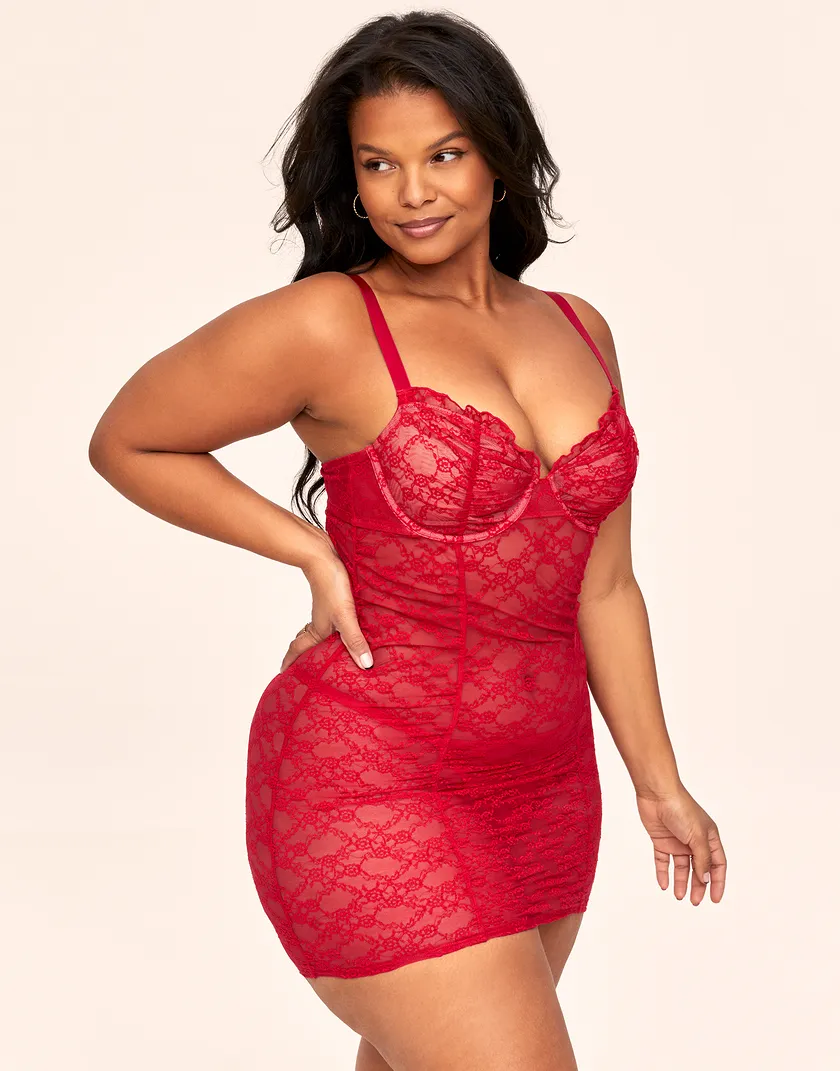 Cheyenne Dark Red Plus Unlined lingerie bundle Model 2