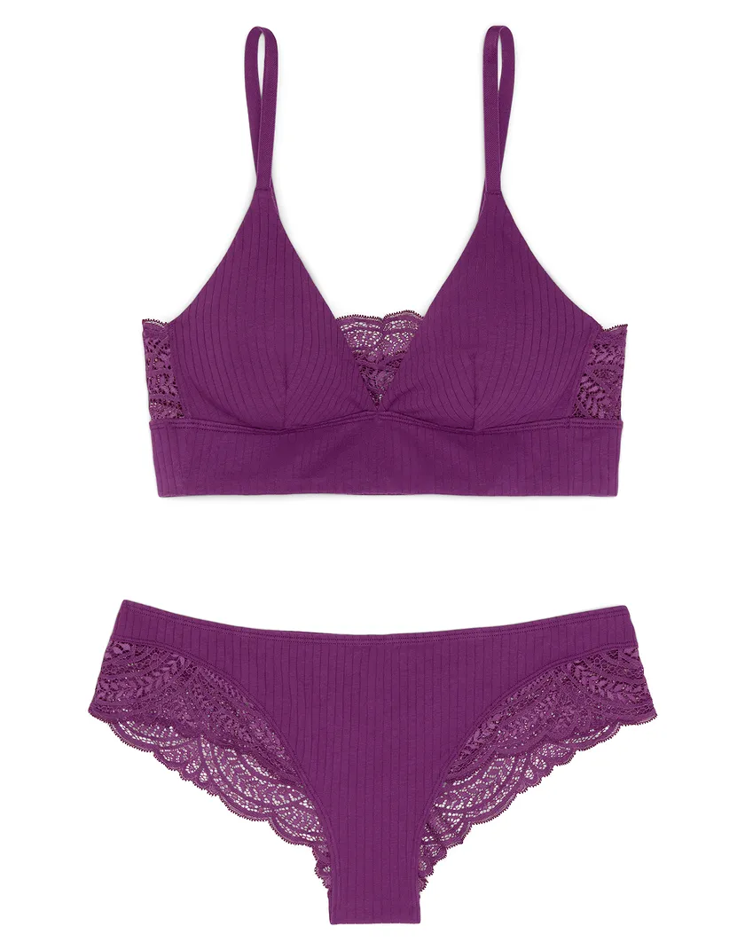 Floretta Dark Purple 6 Unlined bra bundle Still 3