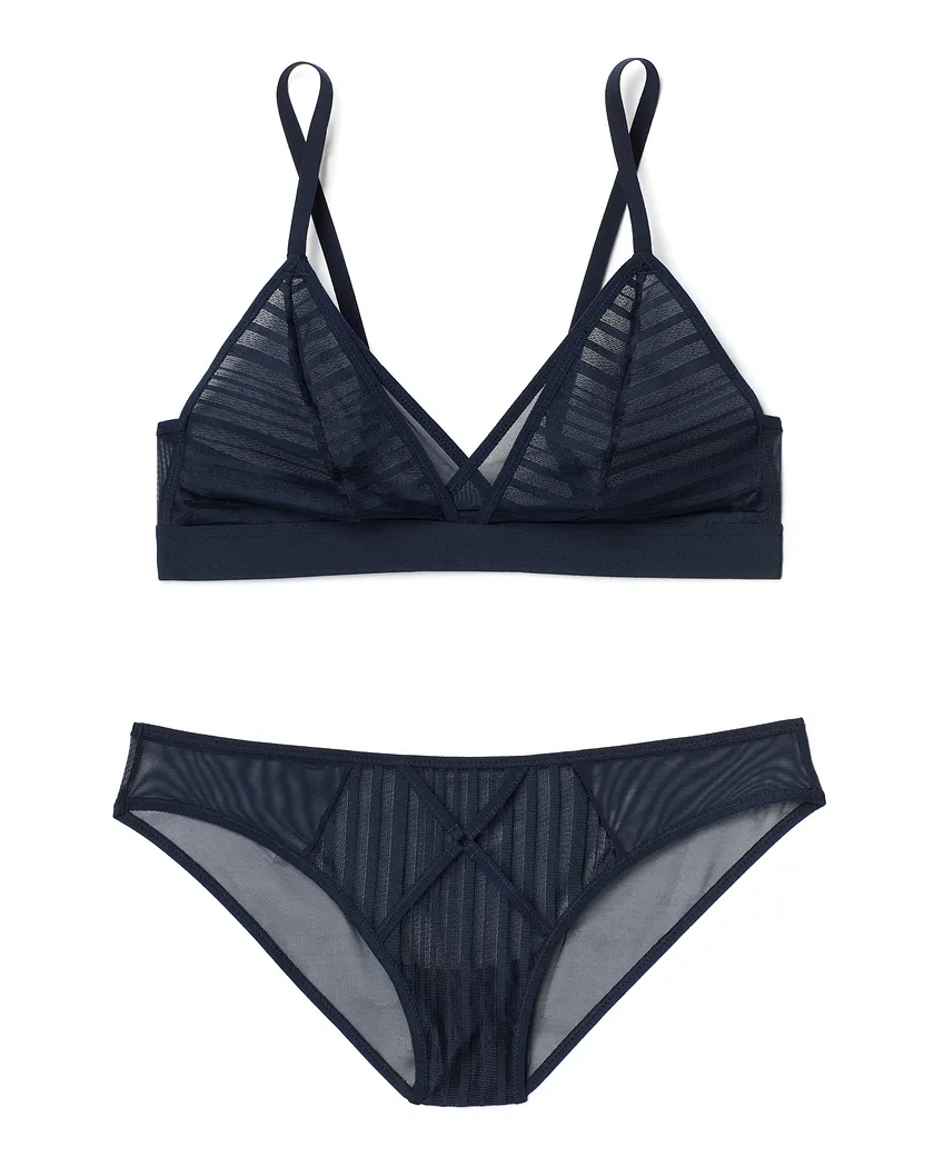 Tori Dark Blue Unlined bra and panty bundle Still 5