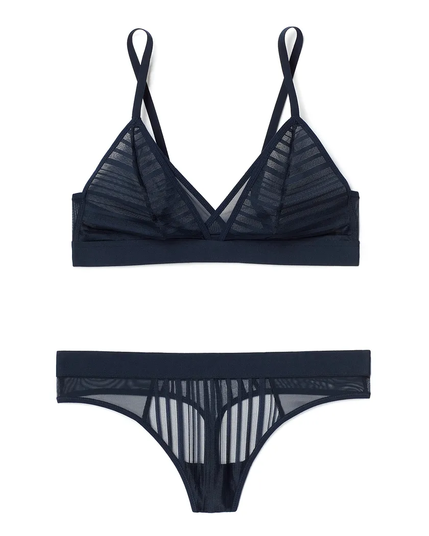 Tori Dark Blue Unlined bra and panty bundle Still 6