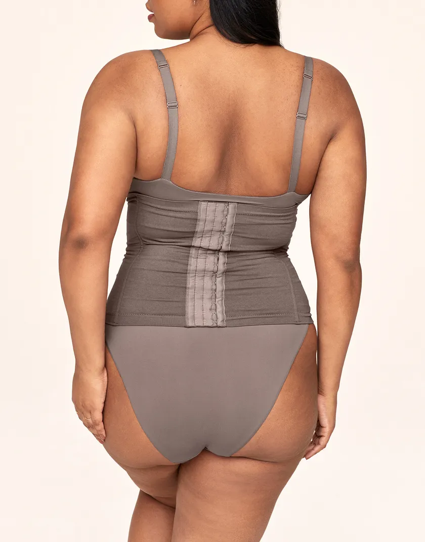 Claudine Dark Brown Plus corset bundle Model 4