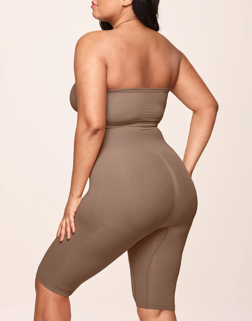 Kaylee Medium Beige Plus legwear bundle Model 1