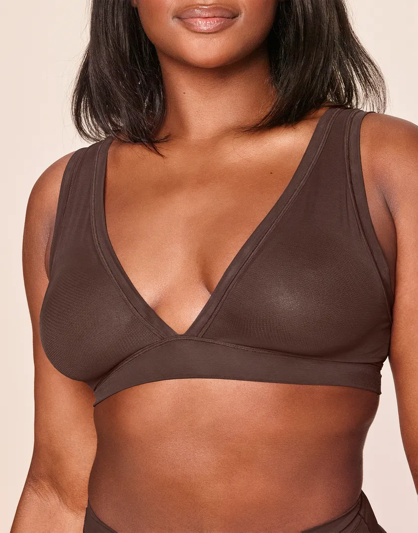 Italia Dark Brown 2 Plus Unlined bra bundle Model 1
