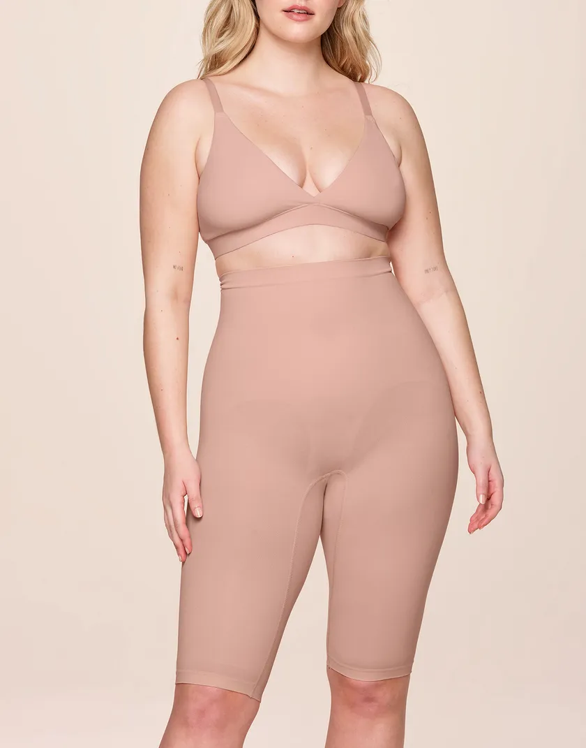 Kaylee Medium Pink Plus legwear bundle Model 4